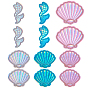 12шт 6 стили компьютеризированной ткани для вышивки гладить/пришивать нашивки, аксессуары для костюма, аппликация, форма ракушки и русалка