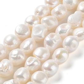 Hilos de perlas de agua dulce cultivadas naturales, dos caras pulidas, grado 4 un