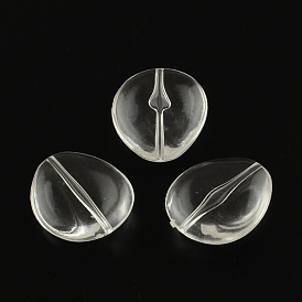 Perles acryliques transparentes en forme de larme, 20x17x6mm, trou: 1.5 mm, environ 365 pcs / 500 g