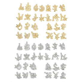 Brass Crystal Rhinestone Letter Links Connector Charms