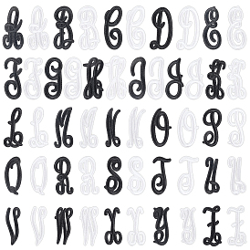 52Pcs 2Bags 2 Colors Computerized Embroidery Cloth Iron On/Sew On Patches, Letter A~Z