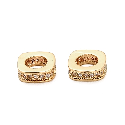 Латунные микро проложить Цирконий Европейский бисером, квадратный