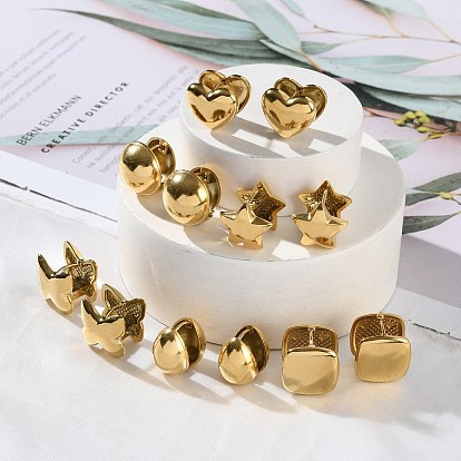 Ионное покрытие (ip) 304 серьги-кольца из нержавеющей стали, реальный 18 k позолоченный