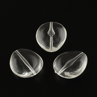 Teardrop Transparent Acrylic Beads, 20x17x6mm, Hole: 1.5mm, about 365pcs/500g