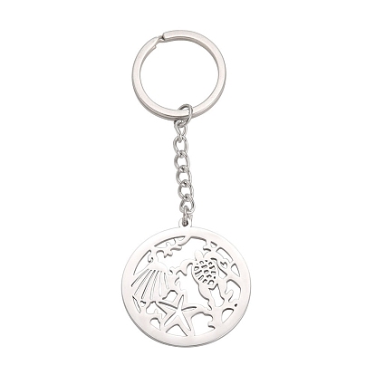 304 Stainless Steel Keychains, Sea Animal