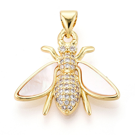 Латунные микропаве прозрачные подвески с фианитом, без кадмия и без свинца, с оболочкой, моль