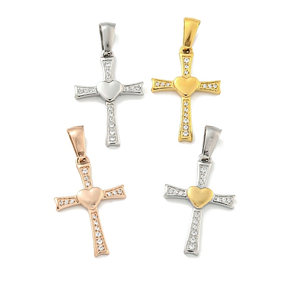 304 кубический стальные подвески из нержавеющей диоксида циркония, крест очарование