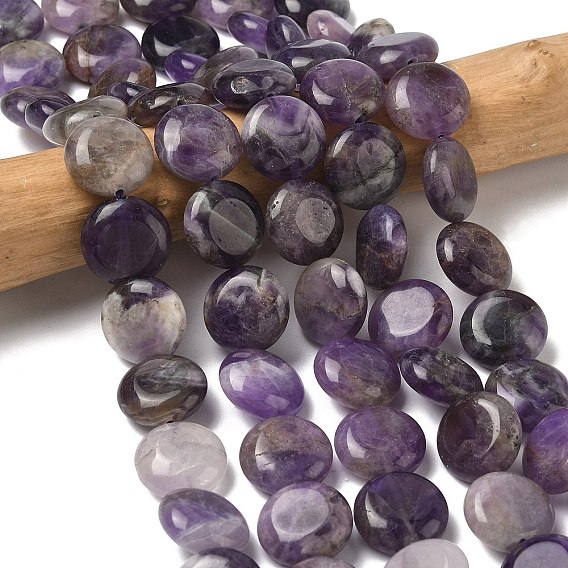 Природный аметист нитей бисера, плоско-круглые
