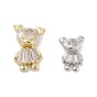 Подвески из латуни с прозрачным фианитом, без кадмия, без никеля и без свинца, медведь