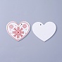 Poplar Wood Pendants, Dyed, Heart with Snowflake
