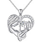 925 ожерелье из стерлингового серебра с прозрачными кубическими цирконами в форме сердца для матери и ребенка на день матери