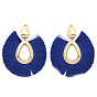 Alloy Teardrop Stud Earrings, Bohemia Style Horseshoe Tassel Dangle Earrings for Women