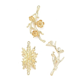 Пружинные латунные соединительные подвески, ссылки на растения, реальный 18 k позолоченный