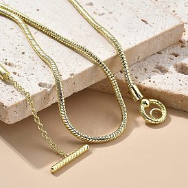 Ожерелья из латунной круглой цепочки-змейки с застежками ot для мужчин и женщин, долговечный