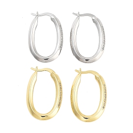 Серьги-кольца из латуни с овальным покрытием, с четким кубического циркония, без кадмия и без свинца, долговечный