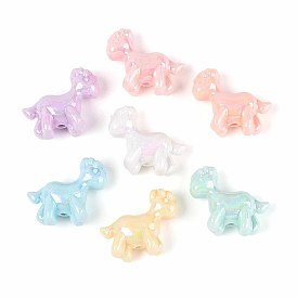 Непрозрачные акриловые бусины, с покрытием AB цвета, лошадь