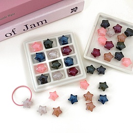 Opaque Acrylic Beads, Faceted, Star