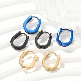 304 серьги-кольца из нержавеющей стали с эффектом полировки, ионное покрытие (ip)