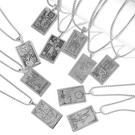 Ретро хип-хоп 304 ожерелья с подвесками таро из нержавеющей стали для мужчин