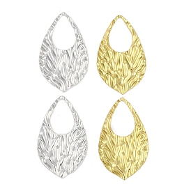 Ion Plating(IP) 304 Stainless Steel Pendants, Textured Teardrop Charm