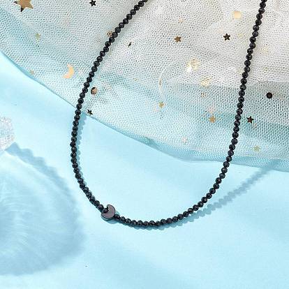 3мм ожерелья из натуральной черной шпинели с ограненными круглыми бусинами, стойки для покрытия латуни лунные ожерелья для женщин