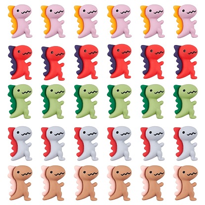 50 piezas 5 colores cabujón de resina de dinosaurio, para accesorios para el cabello diy