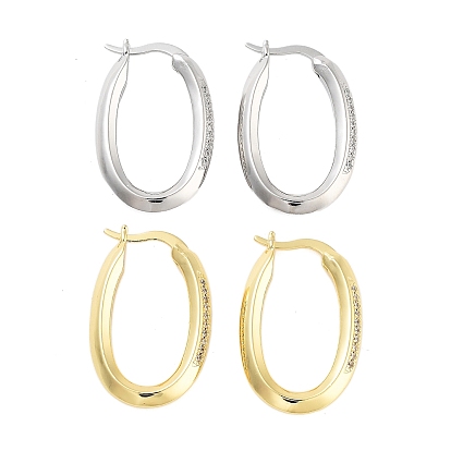 Серьги-кольца из латуни с овальным покрытием, с четким кубического циркония, без кадмия и без свинца, долговечный