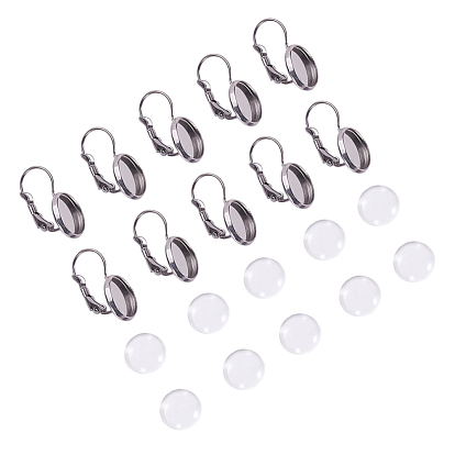 DIY Ohrring machen, mit 304 Edelstahl-Brisur-Ohrringen und transparenten Glascabochons