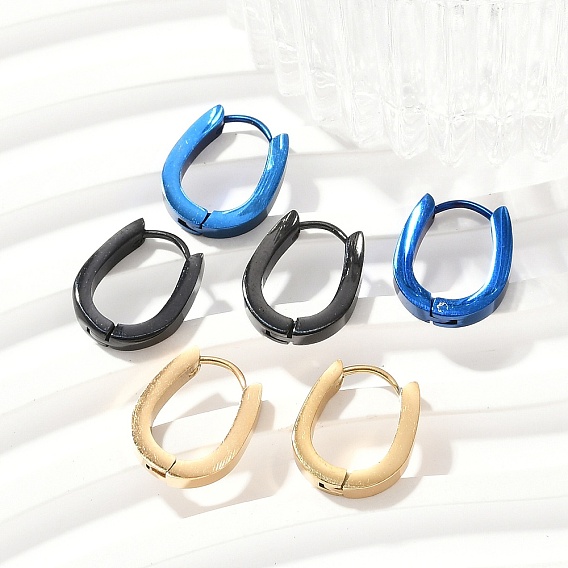 304 серьги-кольца из нержавеющей стали с эффектом полировки, ионное покрытие (ip)