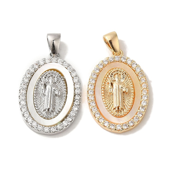 Покрытие стойки, латунные подвески в виде ракушек с кубическим цирконием, без кадмия, без никеля и без свинца, овальные