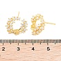 925 Pendientes de botón de plata esterlina micro pavo de circonio cúbico hallazgos, por medio perforó perlas, con sello s925