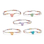 Natural Shell Heart Beaded Stretch Bracelet with Glass for Women