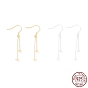 925 Sterling Silver Earring Hooks, with Double Peg Bails, for Half Drilled Beads