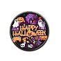 Happy Halloween Printed Alloy Lapel Pin Backs for Backpack Clothes, Flat Round with Pumpkin Ghost, Platinum