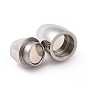 304 Stainless Steel Magnetic Clasps with Glue-in Ends, Oval, 17x10mm, Hole: 5mm