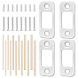 Stainless Steel Door Repair Strike Plate, with Wooden Sticks and Screw, Rectangle