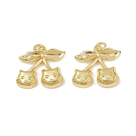 Латунные микро проложить кубического циркония подвески, вишня с кошачьей головой, без свинца и без кадмия, долговечный, стойки покрытие