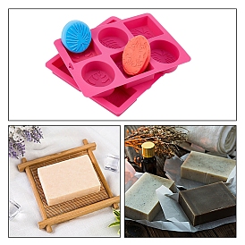 Food Grade Silicone Vein Molds, Fondant Molds, For DIY Cake Decoration, Chocolate, Candy, Soap Making, Oval and Rectangle with Flower & Leaf Pattern