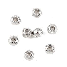 SHEGRACE Brass Spacer Beads, Round, Cadmium Free & Nickel Free & Lead Free