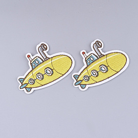 Computerized Embroidery Cloth Iron on/Sew on Patches, Appliques, Costume Accessories, Submarine