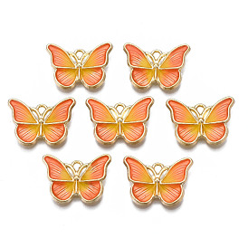 Crémaillère placage pendentifs en émail d'alliage, sans cadmium et sans nickel et sans plomb, papillon