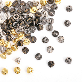 120шт 4 цвета мини-кнопки из сплава, 1-луночное, плоско-круглые, для кукольной одежды своими руками