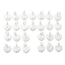 925 серебряное сердце с подвесками в виде заглавных букв, с прыжковых колец, серебро 