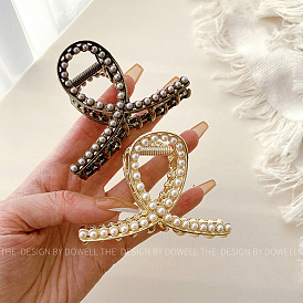 Pearl and Rhinestone Hair Clip for Women's Updo Hairstyles