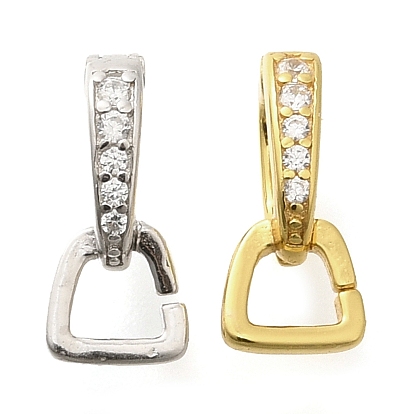 925 Застежки-замки-замки из стерлингового серебра с микропаве и прозрачным фианитом.