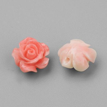 Synthetic Coral Beads, Camellia Flower