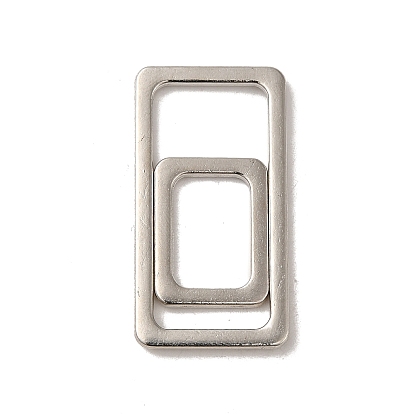 2pcs 2 styles d'anneaux de liaison en alliage, sans cadmium et sans plomb, rectangle