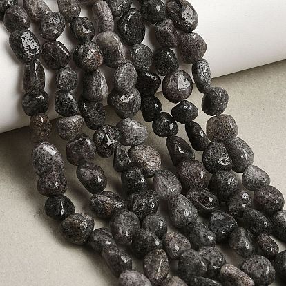 Filamentos naturales de cuentas de cuarzo rutilado negro, pepitas, piedra caída