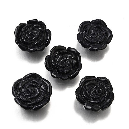 Синтетические синие резные бусины из авантюрина, цветок