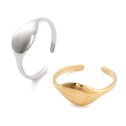 304 anillos abiertos en forma de lágrima de acero inoxidable para mujer